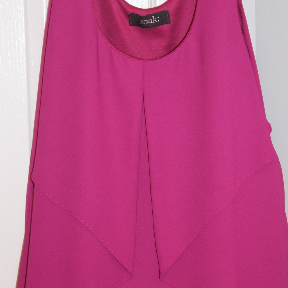 Fuschia sleeveless blouse